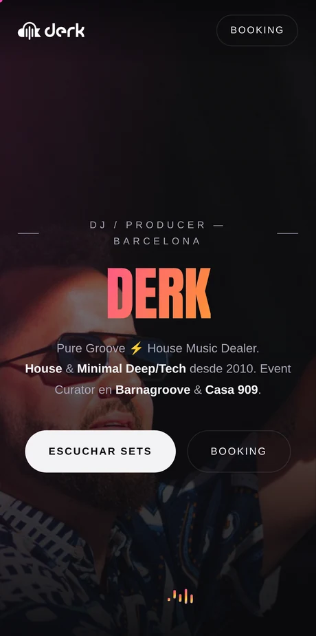 La misma portada de Derk vista en móvil.